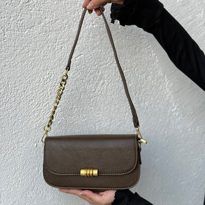 Chain-Accent Shoulder Bag
