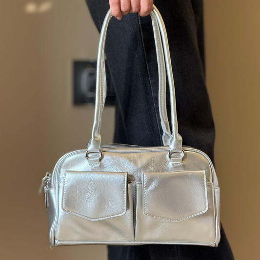 Retro Silver Shoulder Bag
