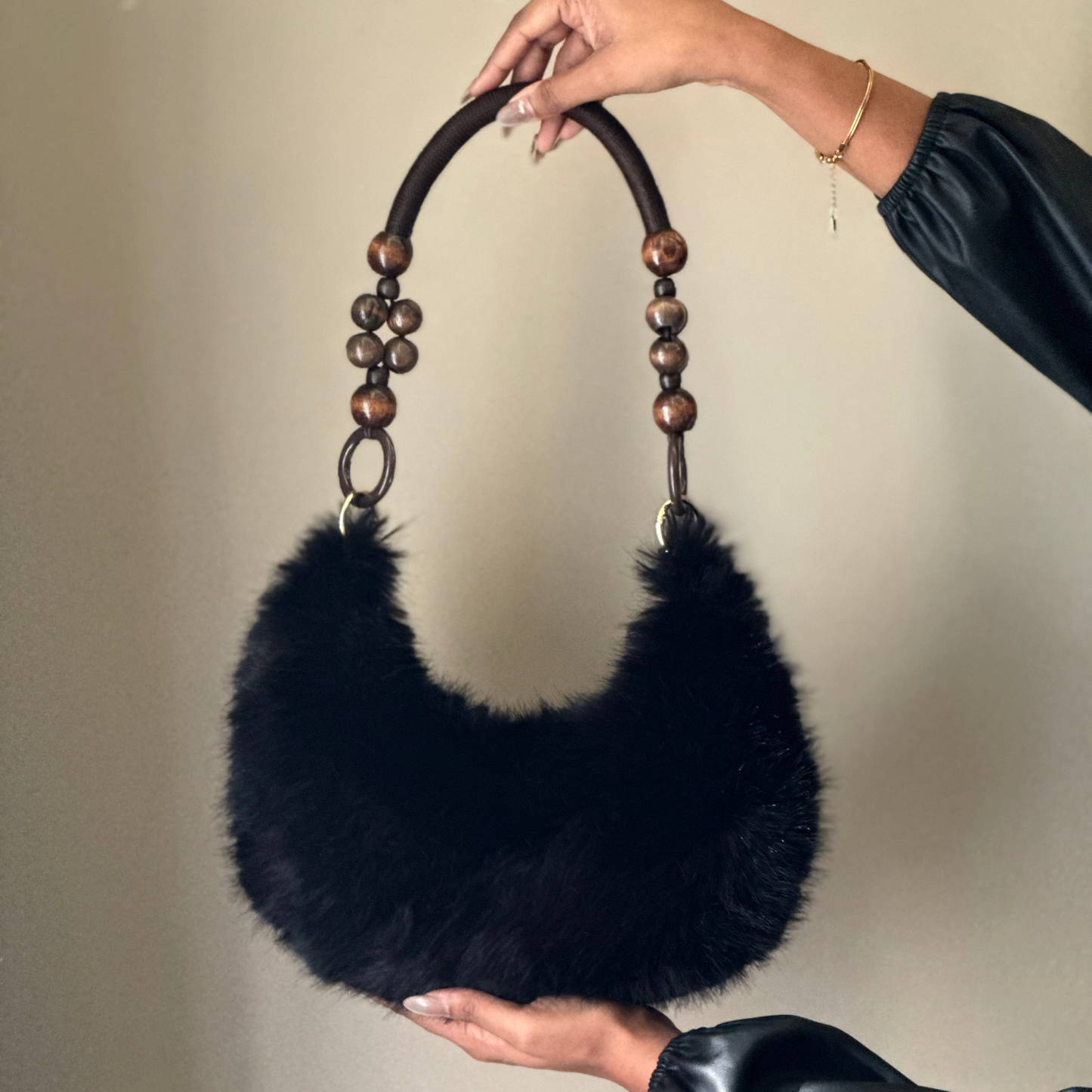 Fur Bucket Shoulder Bag