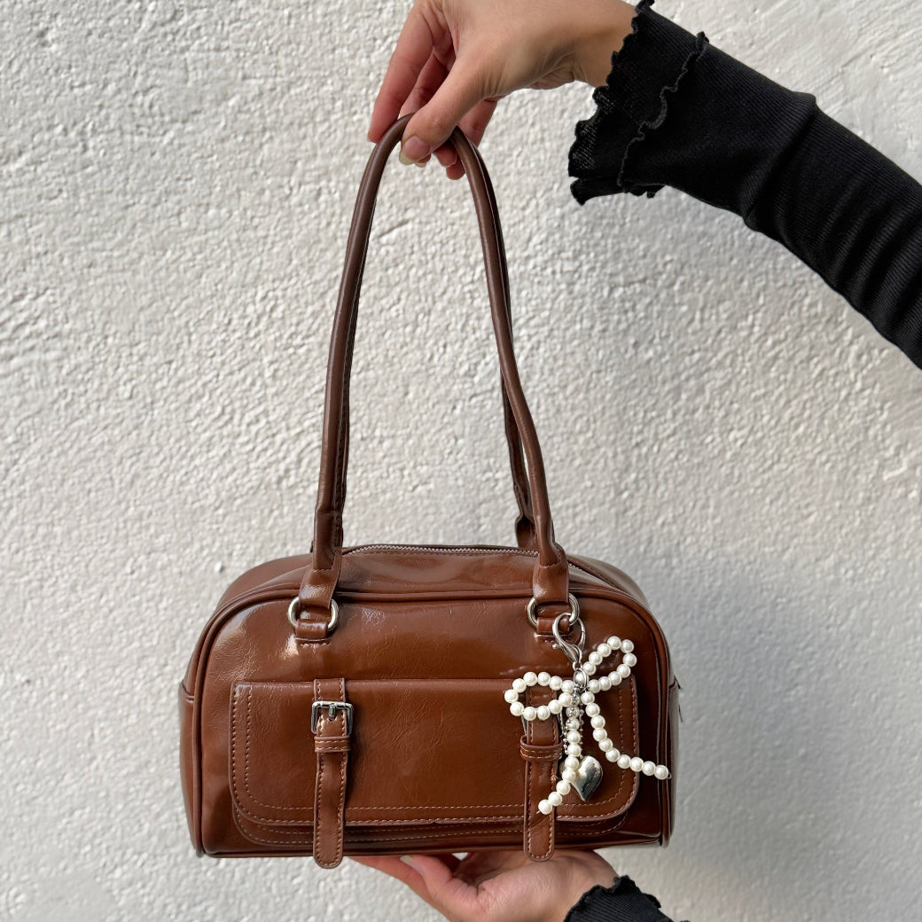 Brown Buckle Detail Y2K Bag