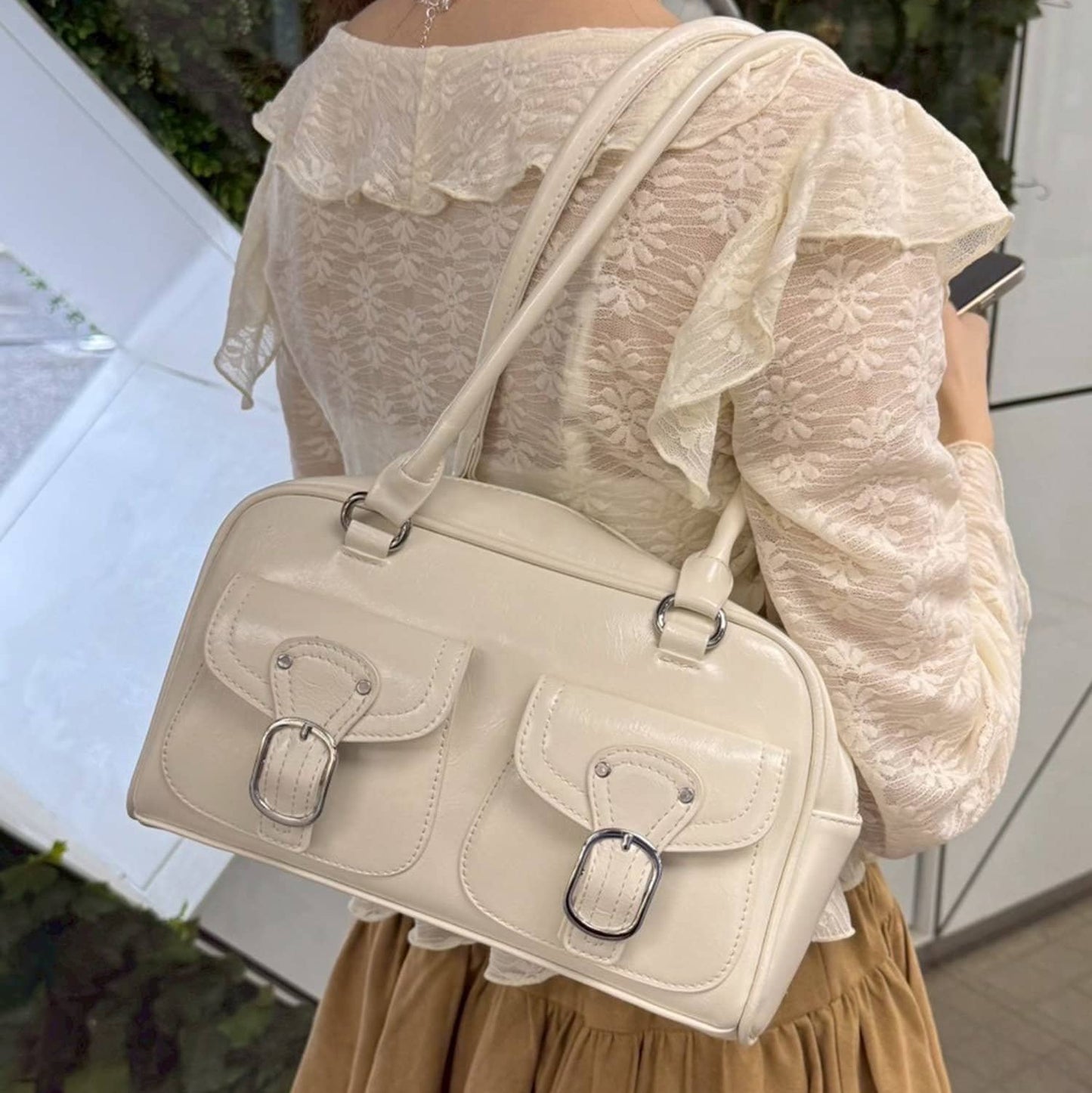 White Flap Shoulder Bag
