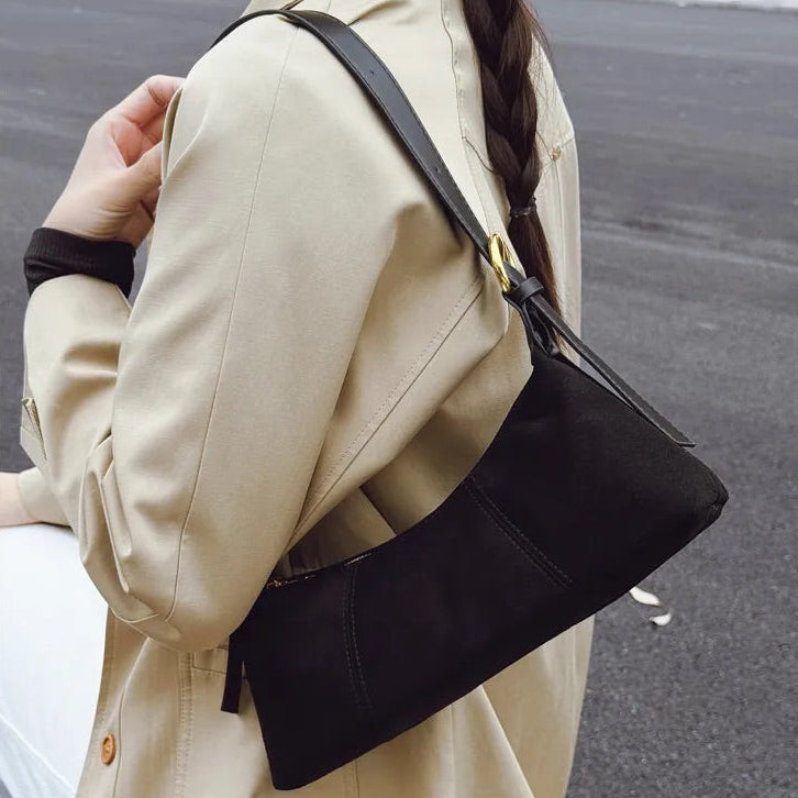 Faux Suede Shoulder Bag