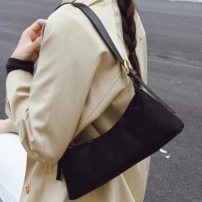Faux Suede Shoulder Bag