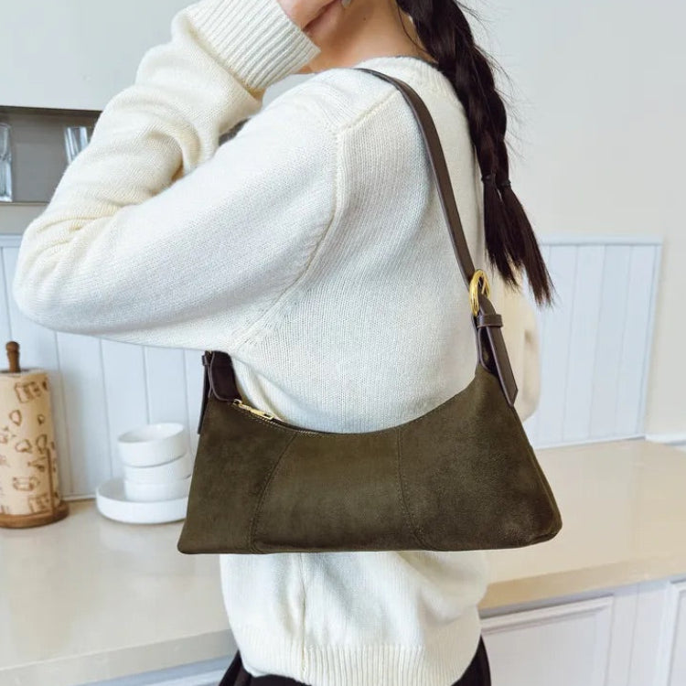 Faux Suede Shoulder Bag