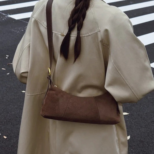 Faux Suede Shoulder Bag