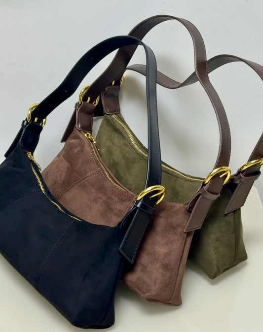 Faux Suede Shoulder Bag