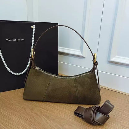 Faux Suede Shoulder Bag